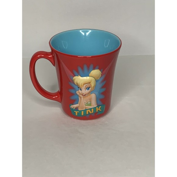 Disney Store Tinker Bell Fairy Tink 3D Ceramic Red coffee Mug Cup 16 oz - Picture 2 of 13